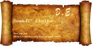 Demkó Etelka névjegykártya